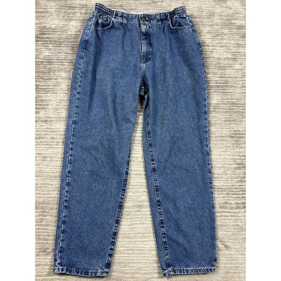 Vintage‎ Lee Jeans Womens 16S Blue Stretch Waist Denim Costa Rica Tapered - Picture 1 of 14